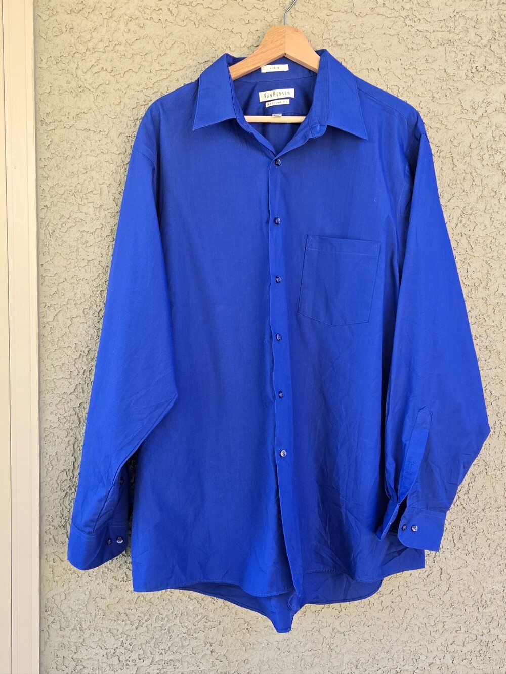 Van Heusen Men’s Button-Up Dress Shirt — Bright Blue
